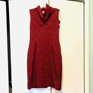 Calvin Klein Red and Black Sleeveless Dress